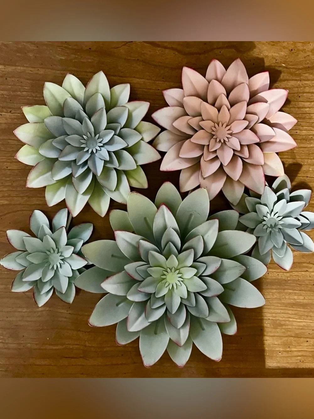 3D Wall Flowers Hanging Decoration- Pastel Green & Pink
